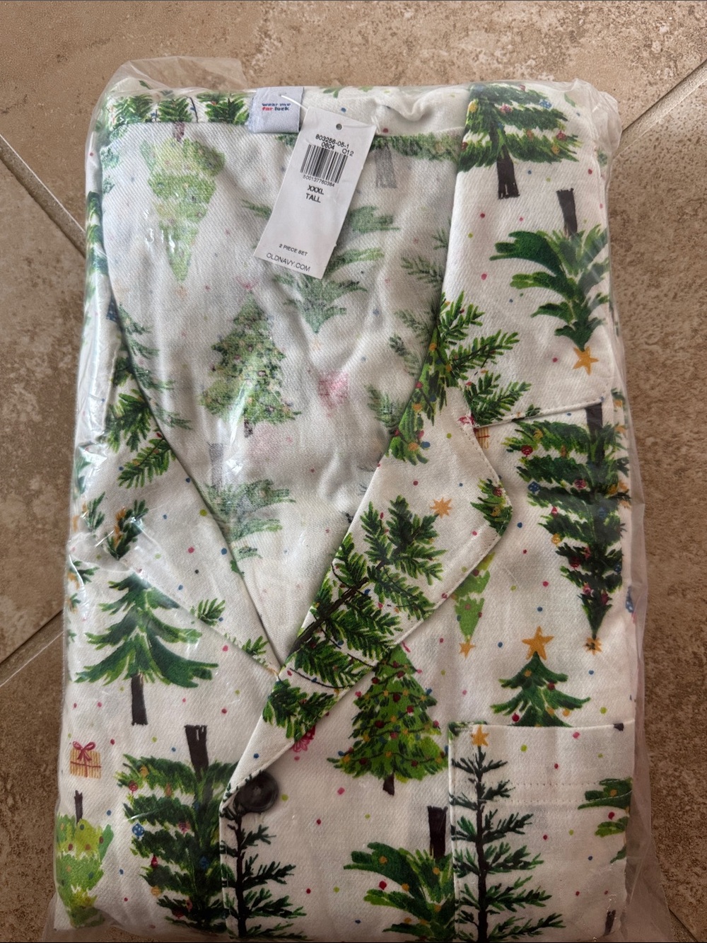 White Christmas Tree Pajama set - Holiday Print